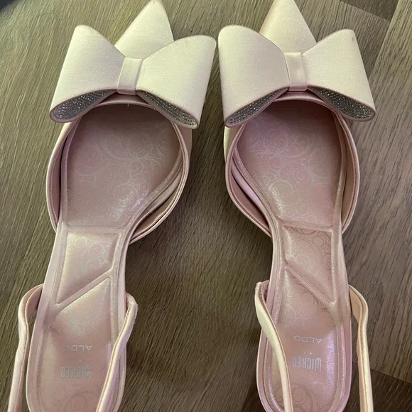 Aldo WICKED Blush Pink Heels with Bow Accent - Picture 5 of 8